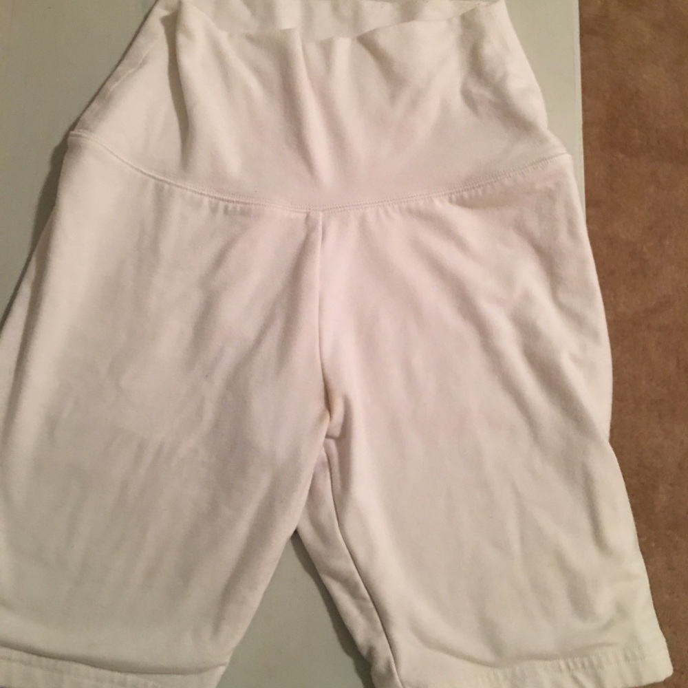 Aerie white high-waisted biker shorts